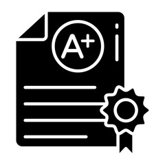 Editable design icon of A+ grade, exam result concept
