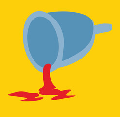 menstrual cup.Menstrual cup in use, female period hygiene product