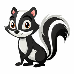 skunk vector illustration, animal, isolated on white background