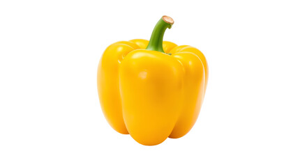 Photo of yellow bell pepper isolated on transparent background