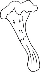 Mushroom outline vector illustration Food line art Great for menus, cards, coloring books