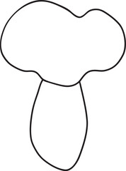 Mushroom outline vector illustration Food line art Great for menus, cards, coloring books