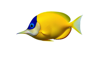 Photo of yellow fish isolated on transparent background