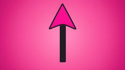Pink Up Arrow Cursor Graphic Design Element