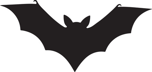 Bat fly in silhouette image white background.