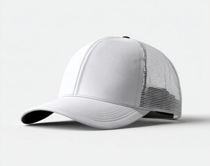 Crisp White Trucker Hat Mockup: Perfect for Branding and Design Showcase