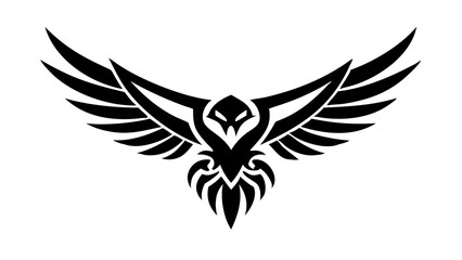 Fototapeta premium Tribal Eagle Tattoo Vector Logo Design with Detailed Wings