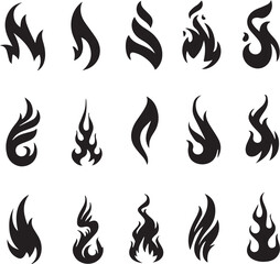 Collection of Abstract Fire Icons