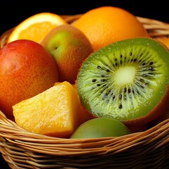 Vibrant Juicy Fruit Basket Still Life Photography