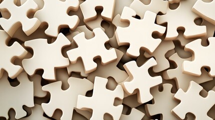 Cream Beige Jigsaw Puzzle Pieces Background Texture