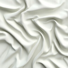 Obraz premium Soft Draped Fabric Elegant White Textile Texture, Isolated on White Background