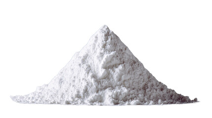 Pile of white powder on a black background showcasing granular texture