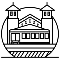 Railway Station vector illustration