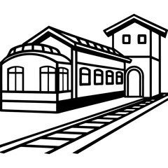 Railway Station vector illustration