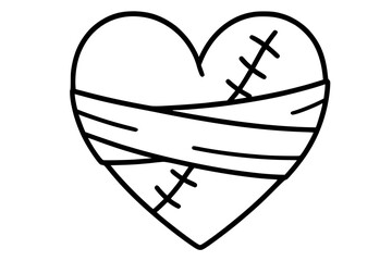 Stitched Heart Symbol Vector