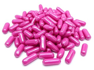 Pile of Pink Capsules Close Up Shot Medicine Healthcare Pharmacy