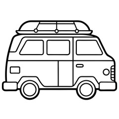 Road Trip Van vector illustration