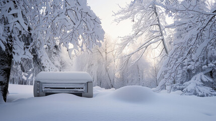 outdoor heatpump covered in snow