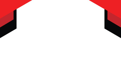 Minimal geometric background with bold red and black angled corner accents. Perfect for business templates, presentations, and modern digital designs needing space for text or content.