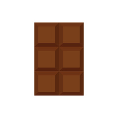 Simple vector illustration of a chocolate bar with six segments in rich brown color. Perfect for food-related designs, dessert menus, sweet advertisements, or confectionery packaging.