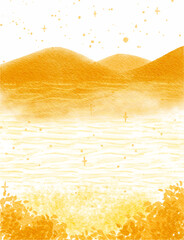 yellow orange colorful abstract illustration, background, wallpaper, card invitation design