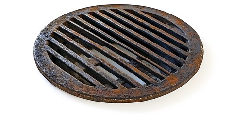 Rusty Metal Grate Circular Drain Cover Texture
