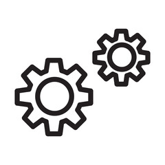 gear icon with black outline style