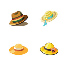 Summer Hat Collection – Fedora and Wide-Brimmed Hats with Colorful Ribbons and Floral Accents