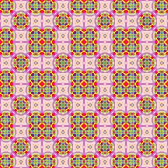 Vibrant Colorful Geometric Pattern Seamless Repeat Textile Design