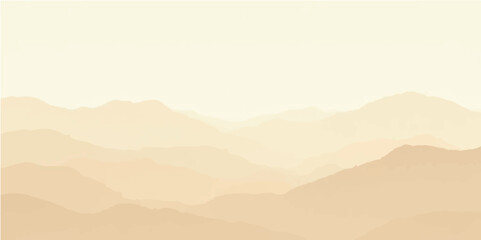 Natural Earth Tone Landscape with Soft and Dark Layered Mountain Shapes

