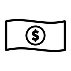 money icon with outline style black color