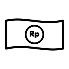 money icon with outline style black color