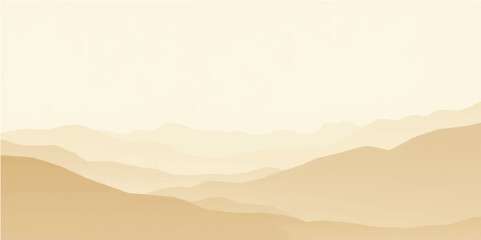 Gentle Off-White Landscape Illustration with Light Cream Hill Layers

