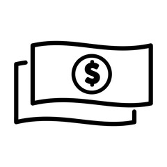 money icon with outline style black color