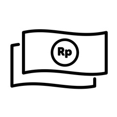 icon money with outline style black color