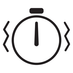 o'clock icon with outline style and black color