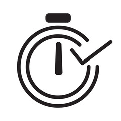 o'clock checklist icon with outline style and black color