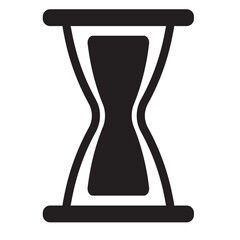 hourglass icon with black outline style