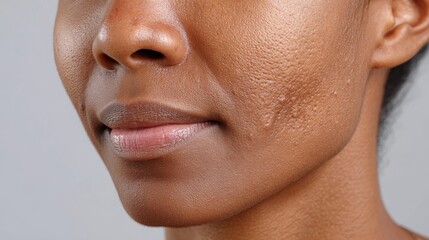 Examining acne blemishes on faces detailed dermatological macro analysis of skin pores and beauty under light and medium setting