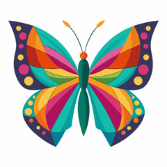 set of colorful butterflies vector illustration, animal, isolated on white background