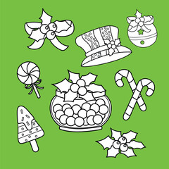 Christmas Preesent Gift Holiday Cartoon Digital Stamp Outline