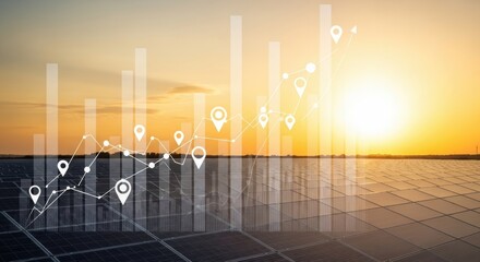 Analyzing the Growth and Performance of Renewable Energy Sources with Data Visualization and Location Tracking Technologies Under a Bright Sunset Sky