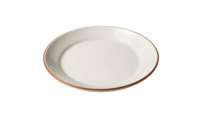Photo of single empty plate isolated on transparent background