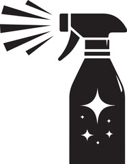 black spray bottle. a simple design.