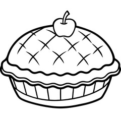 Apple Pie Slice Line Art Icon