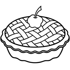 Apple Pie Slice Line Art Icon