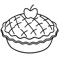 Apple Pie Slice Line Art Icon