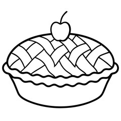 Apple Pie Slice Line Art Icon