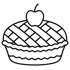 Apple Pie Slice Line Art Icon