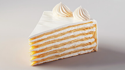 Fototapeta premium Delectable Mille feuille Cake Slice Layers of Creamy Pastry Perfection